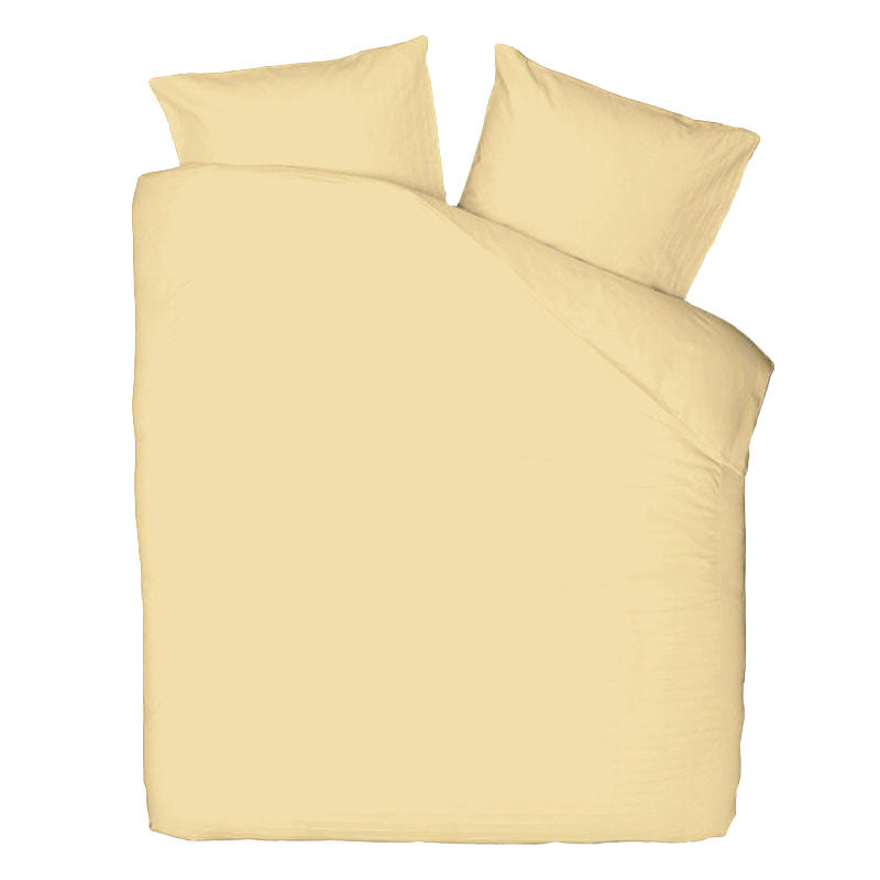 Dekbedovertrek PercaleKatoen Uni Licht Geel Tweepersoons (200x200 Cm) Geel Percale Katoen Effen Presence - Overtrek - 200x200 Cm (Tweepersoons) - Dekbed-Discounter.nl