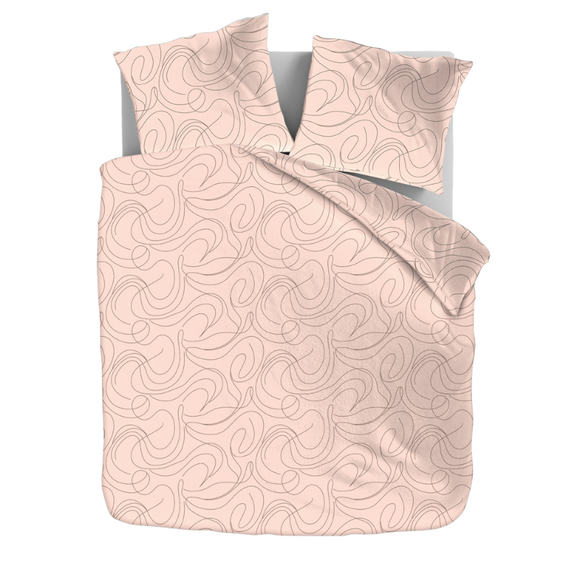 Dekbedovertrek Scirbbles Eenpersoons (140x200 Cm) Roze Microvezel Natuur Zydante - Overtrek - 140x200 Cm (Eenpersoons) - Zydante - Dekbed-Discounter.nl