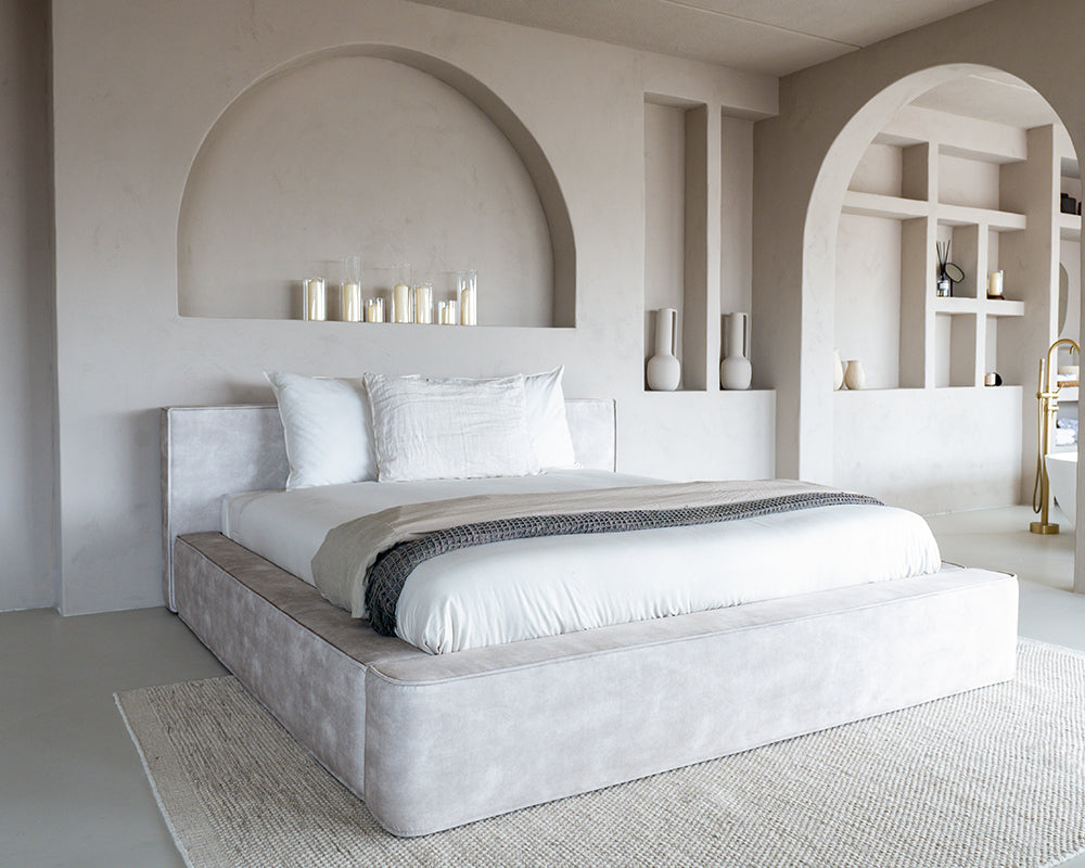 Dreamhouse - Adore Element Bed met opbergruimte - Velvet Pearl Beige - 140 x 200cm / zonder pocketmatras / met montage