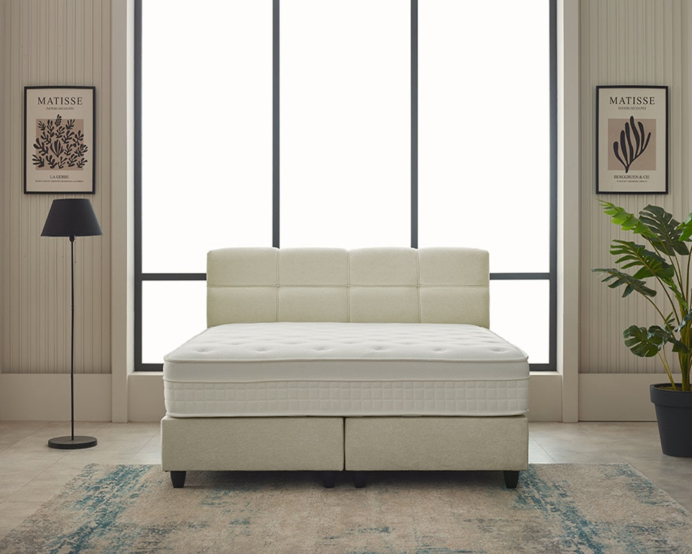 Dreamhouse - Vida Boxspring Teddy Bouclé - Beige - 140 x 200 / Zonder montage