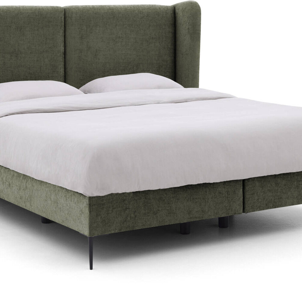 Goossens Boxspring Ease Classic Incl. Matras, Vlak 160 x 200 cm (=2x 80 x 200 cm) met hoofdbord + 2x matras shapes 1