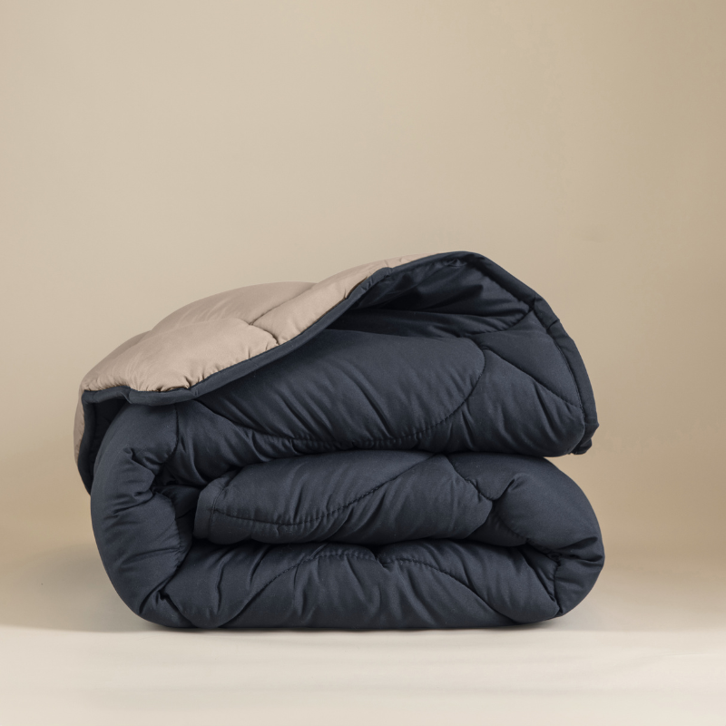 Wasbaar Dekbed Zonder Overtrek - Lazy Zonder Overtrek Double Face Antraciet Taupe - Exclusief Kussensloop - 200x200 Cm (Tweepersoons) - Sleeptime - Dekbed-Discounter.nl