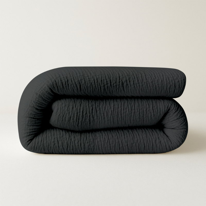 Wasbaar Easy Dekbed Zonder Overtrek - Zonder Overtrek Mousseline Donkergrijs - Exclusief Kussensloop - 200x200 Cm (Tweepersoons) - Zydante 300 Gram - Dekbed-Discounter.nl