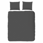2e -50% | Dekbedovertrek Katoen Satijn Donkere Kleuren LitsJumeaux (240x220 Cm) Antraciet Katoen Satijn Katoen Effen HIP - Overtrek - 240x220 Cm - Dekbed-Discounter.nl