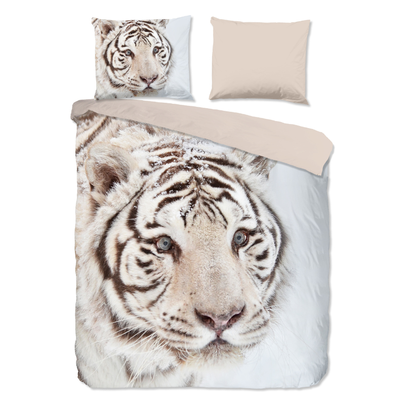 2e -50% | Dekbedovertrek KatoenFlanel Thor LitsJumeaux XL (260x200 Cm) Wit Katoen Flanel Dieren Good Morning - Overtrek - 260x200 Cm (Lits-Jumeaux XL) - - Dekbed-Discounter.nl