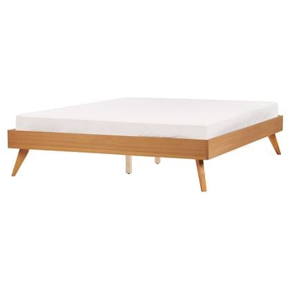 Beliani - BERRIC - Tweepersoonsbed - Lichthout - 160 x 200 cm - MDF