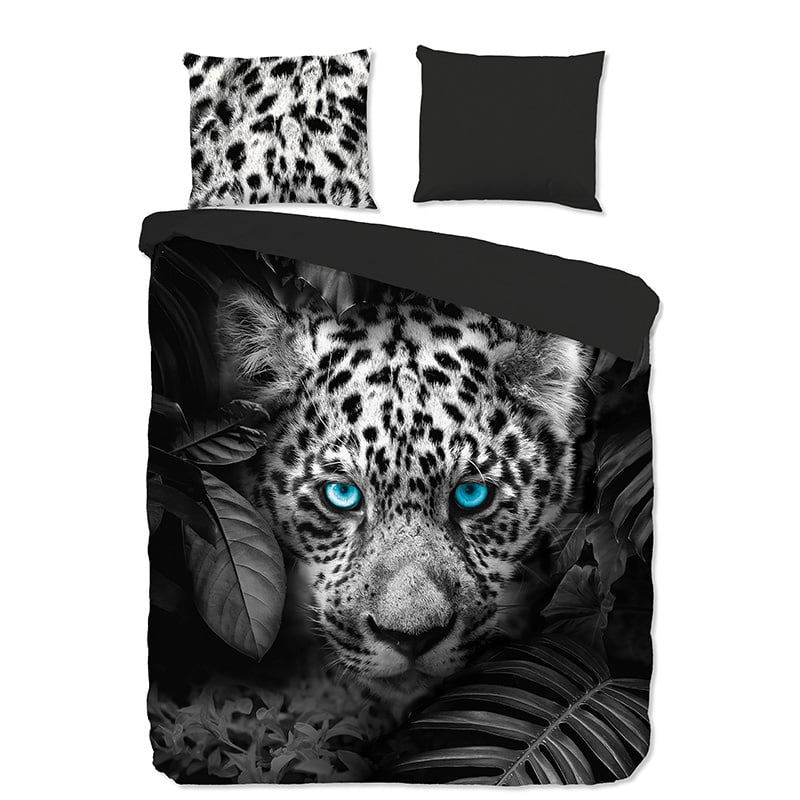 Dekbedovertrek Blue Eyes - Tweepersoons (200x200 Cm) - Meerkleurig & Antraciet Microvezel - Natuur & Dieren - Pure - Dekbed-Discounter.nl