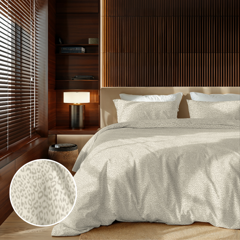 Dekbedovertrek Embossed Panther - Lits-Jumeaux (240x220 Cm) - Champagne Microvezel - Effen - Zydante - Dekbed-Discounter.nl