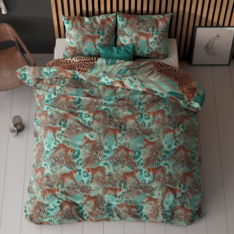 Dekbedovertrek Hasta - Lits-Jumeaux (240x220 Cm) - Groen Microvezel - - Sleeptime Classy - Dekbed-Discounter.nl