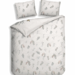Dekbedovertrek Katoen-Satijn - Double Face - Nina - Lits-Jumeaux (240x220 Cm) - Wit Katoen-satijn - Bloemen - Heckett Lane - Dekbed-Discounter.nl