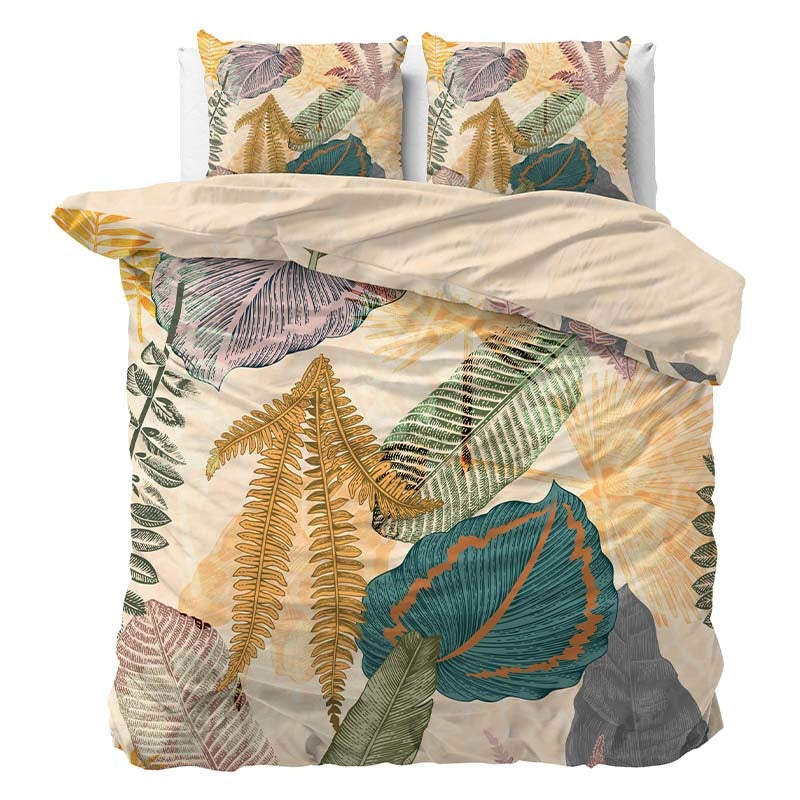 Dekbedovertrek Katoen Satijn Quentin LitsJumeaux (240x220 Cm) Meerkleurig Katoen Satijn Natuur Manilla - Overtrek - 240x220 Cm (Lits-Jumeaux) - - Dekbed-Discounter.nl