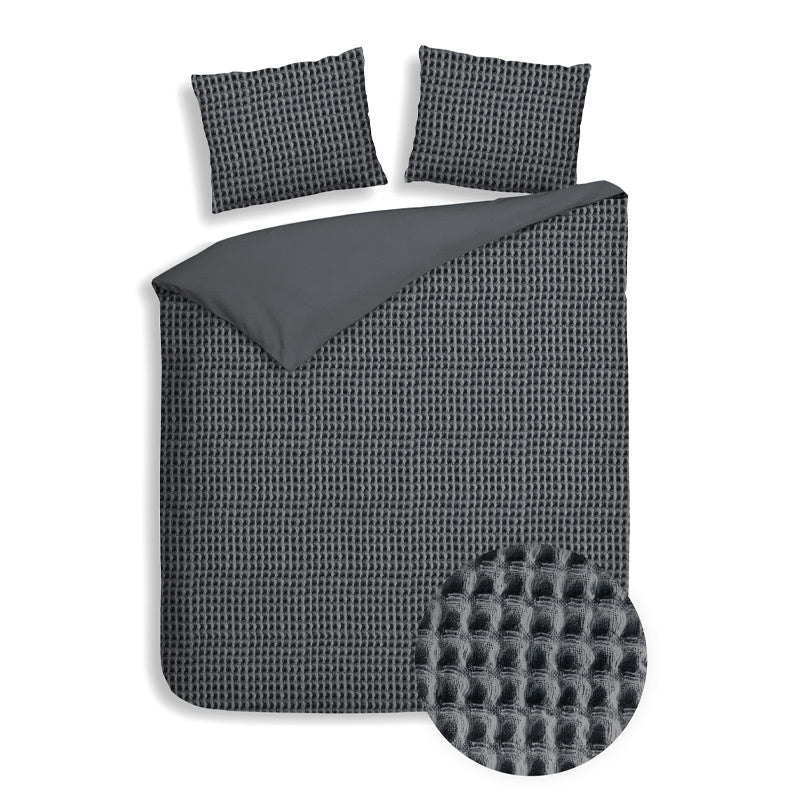 Dekbedovertrek Katoen Vafala Grijs LitsJumeaux (240x220 Cm) Grijs Katoen Effen Heckett Lane - Overtrek - 240x220 Cm (Lits-Jumeaux) - Heckett - Dekbed-Discounter.nl