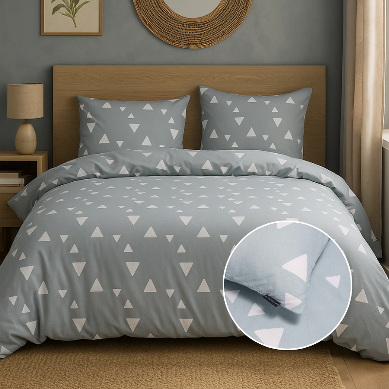 Dekbedovertrek KatoenFlanel Milou LitsJumeaux (240x220 Cm) Blauw Flanel Katoen Stippen Presence - Overtrek - 240x220 Cm (Lits-Jumeaux) - - Dekbed-Discounter.nl