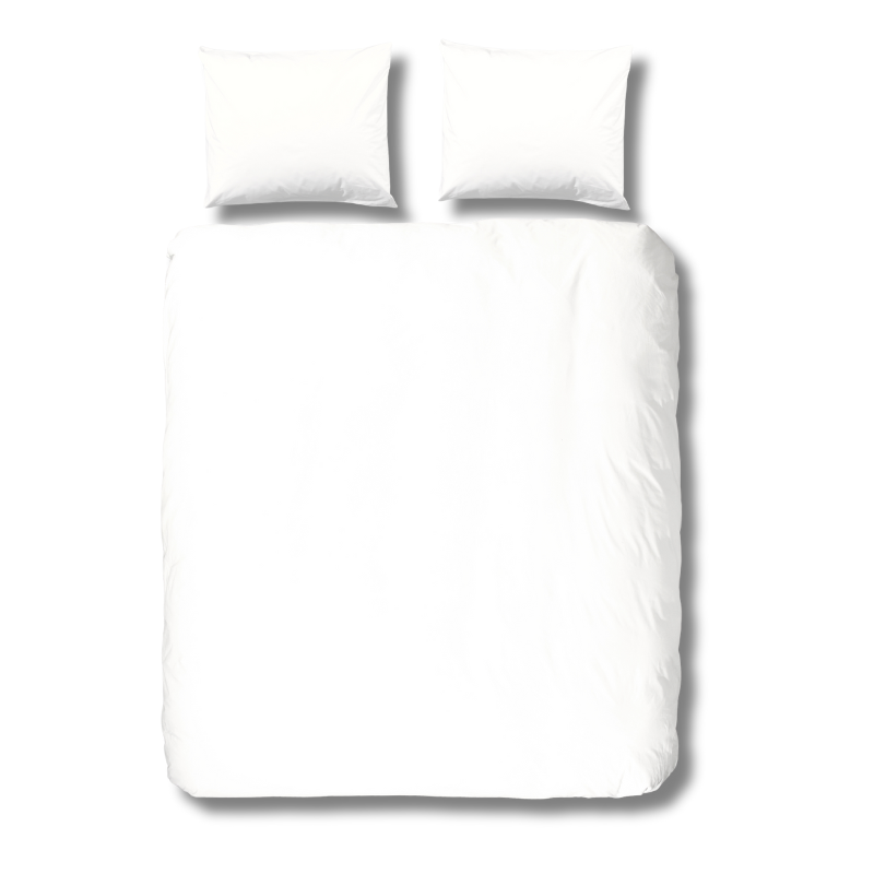 Dekbedovertrek KatoenPercale Lichte Kleuren Eenpersoons (140x200 Cm) Wit Katoen Effen Good Morning - Overtrek - 140x200 Cm (Eenpersoons) - Good - Dekbed-Discounter.nl