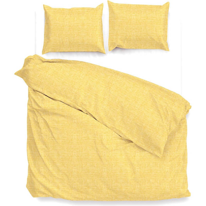 Dekbedovertrek Lino Katoen Aspen Yellow LitsJumeaux (240x220 Cm) Geel Katoen Effen Zo!Home - Overtrek - 240x220 Cm (Lits-Jumeaux) - Zo!Home - Dekbed-Discounter.nl