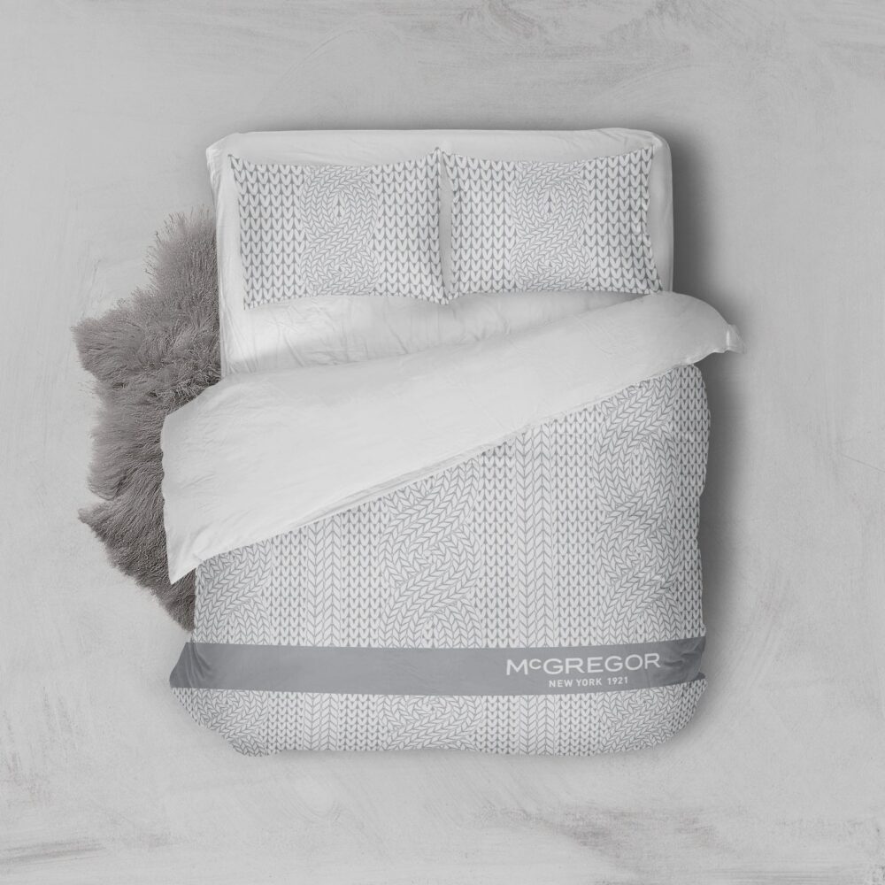 Dekbedovertrek McGregor - Katoen - Roosevelt - Lichtgrijs - Lits-Jumeaux (240x220 Cm) - Grijs & Wit Katoen - Strepen & Hotel Luxe - McGregor - Dekbed-Discounter.nl