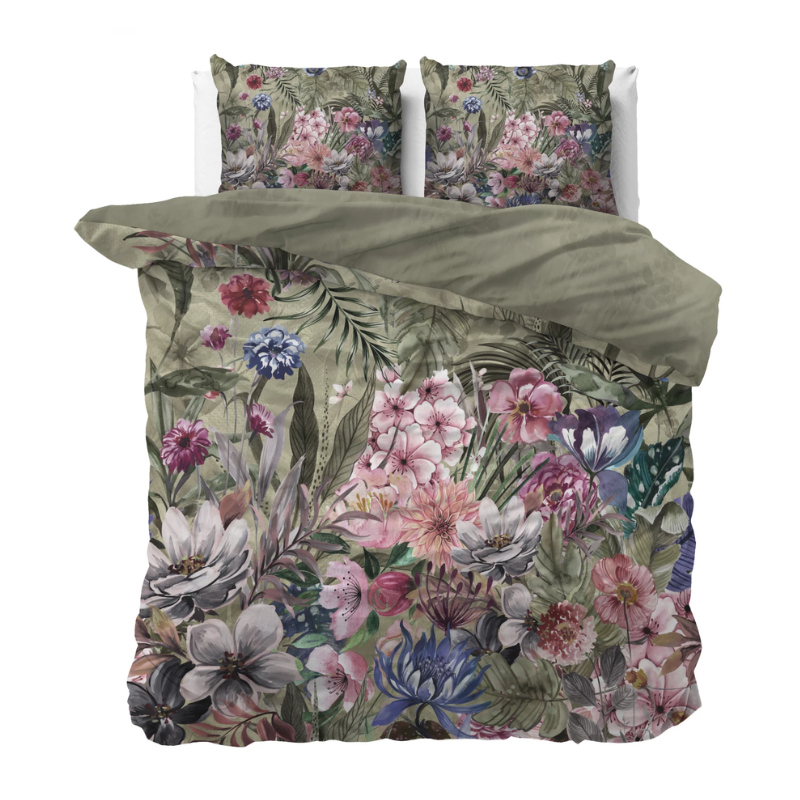 Dekbedovertrek Natuur & Bloemen 200x200 Cm Ademend & Double Face & Drukknopen & Dubbele Instopstrook Dreamhouse - Dekbed-Discounter.nl