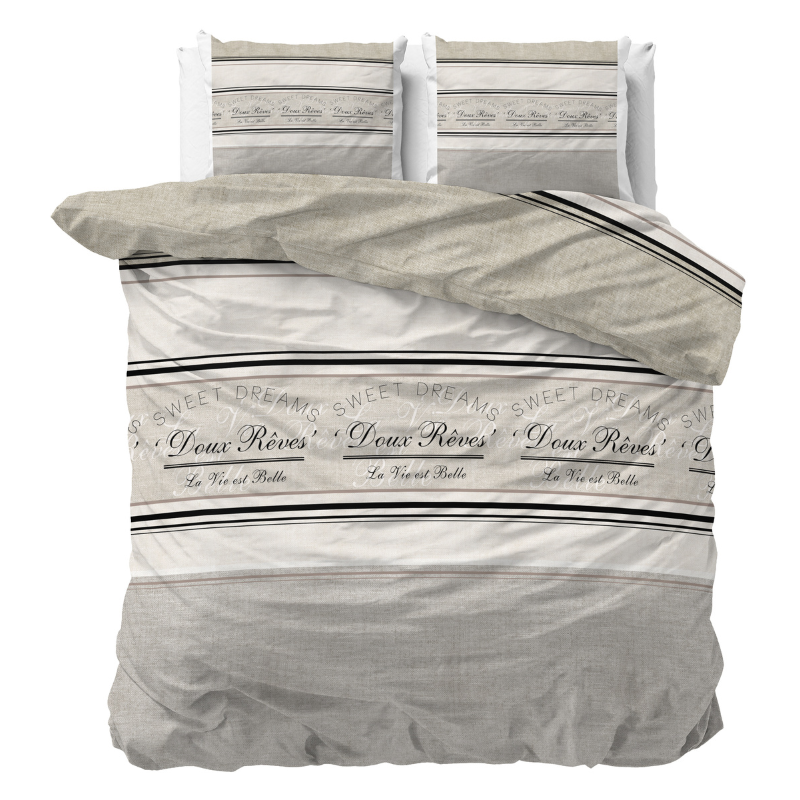 Dekbedovertrek Sweet Doux - Lits-Jumeaux (240x220 Cm) - Wit Microvezel - - Sleeptime - Dekbed-Discounter.nl