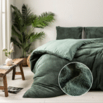 Dekbedovertrek Teddy - Eenpersoons (140x200 Cm) - Groen Microvezel Teddy - Effen - Fresh And Co - Dekbed-Discounter.nl