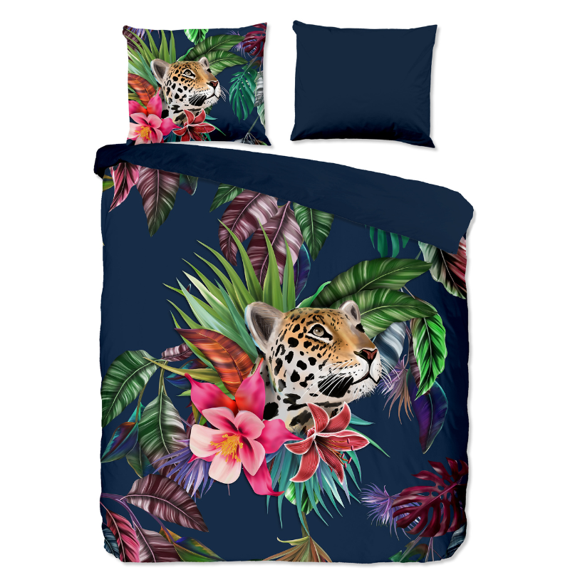 Dekbedovertrek Wild - Lits-Jumeaux (240x220 Cm) - Blauw & Meerkleurig Microvezel - Natuur & Bloemen & Dieren - Pure - Dekbed-Discounter.nl
