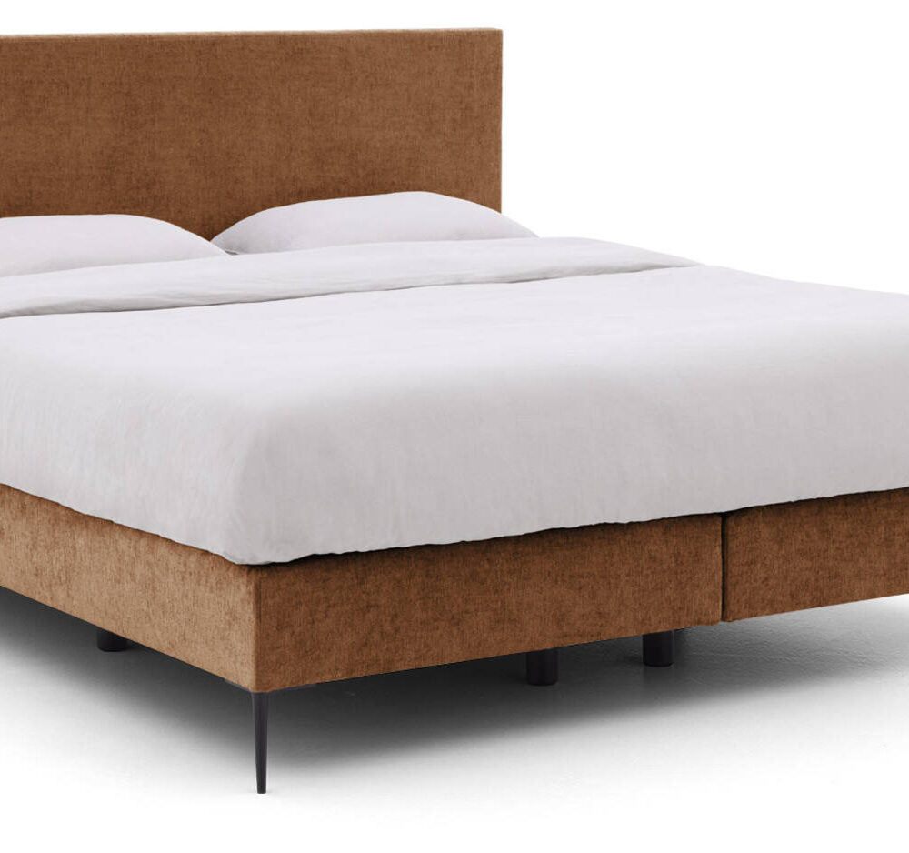 Goossens Boxspring Ease One Incl. Matras, Vlak 160 x 200 cm (=2x 80 x 200 cm) met hoofdbord + 2x matras shapes 1