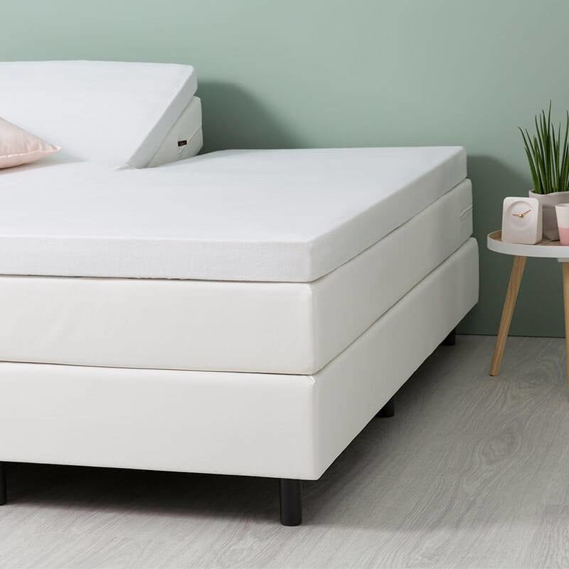 Molton Hoeslaken - Stretch - Splittopper - 180x200 Cm - Fresh And Co Matrasbeschermer - Dekbed-Discounter.nl