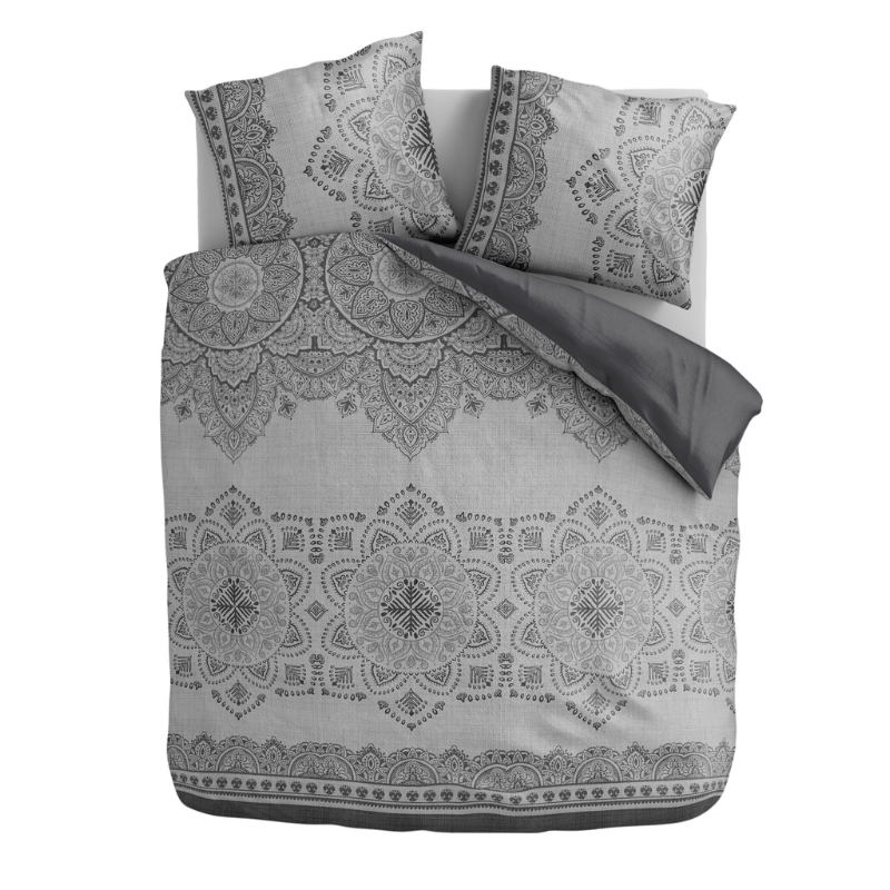 Sale: -60% | Dekbedovertrek Natural Mandala - Lits-Jumeaux (240x220 Cm) - Meerkleurig Microvezel - - Fresh And Co - Dekbed-Discounter.nl