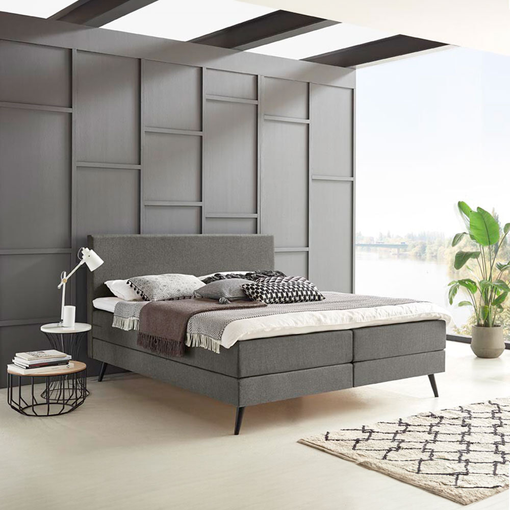 Boxspring 'Nora' kleur antraciet - 140 x 210 cm