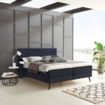 Boxspring 'Nora' kleur donkerblauw - 180 x 200 cm