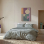 Dekbedovertrek Arc Fusion - Eenpersoons (140x200 Cm) - Groen & Wit Microvezel - - Byrklund - Dekbed-Discounter.nl