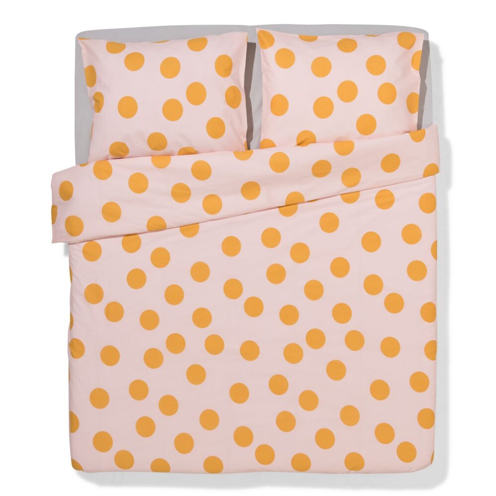 HEMA HEMA Dekbedovertrek 240x200/220cm Zacht Katoen Stippen Roze (lichtroze)