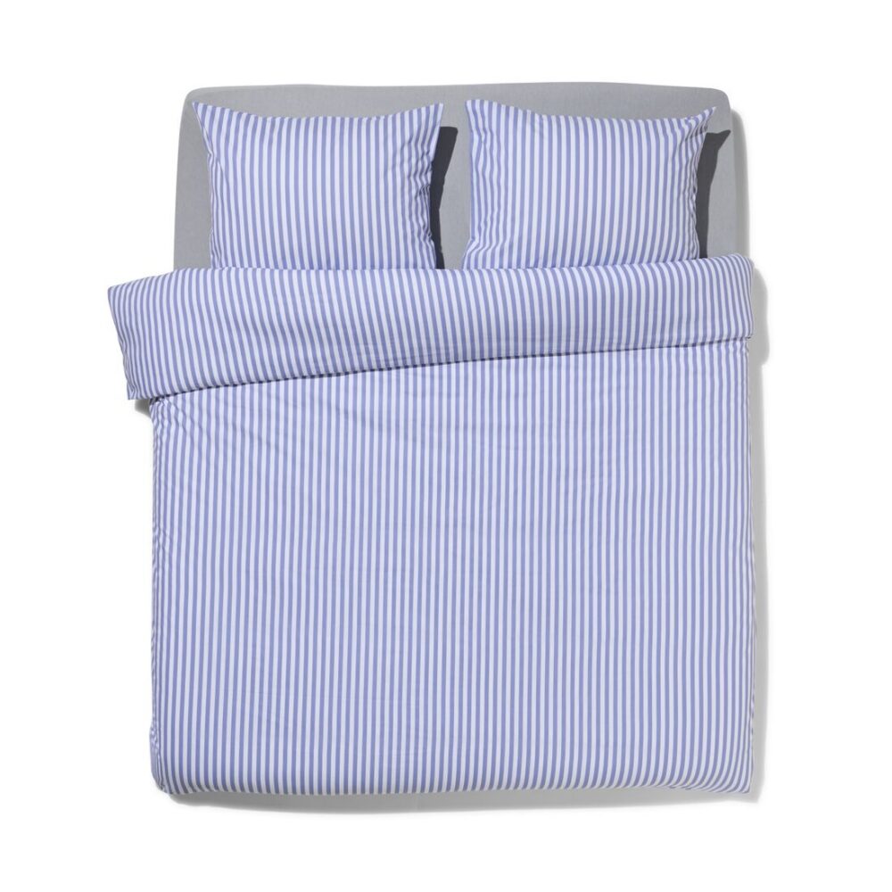HEMA HEMA Dekbedovertrek 240x200/220cm Zacht Katoen Strepen Lavendel (lavendel)