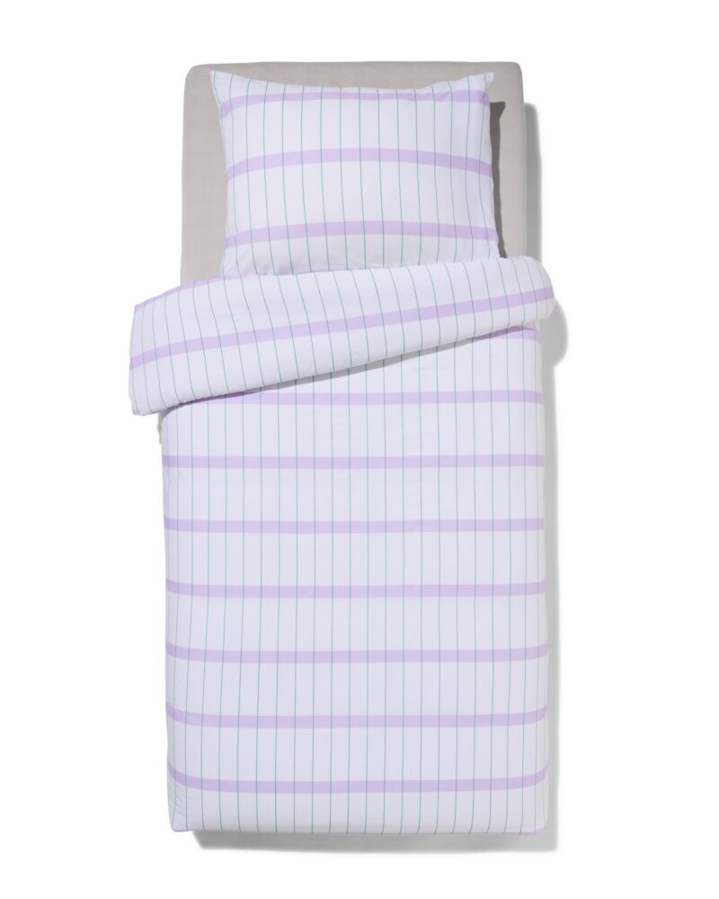 HEMA HEMA Dekbedovertrek Zacht Katoen 140x200/220 Blokjes Lila (lila)