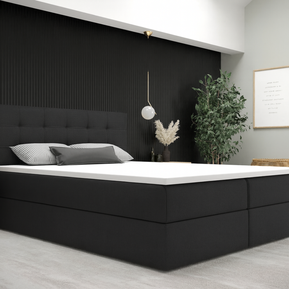 OP=OP Boxspring met opbergruimte Bloss - 140 x 200 Antraciet