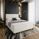 2dekans Opberg Boxspring Chevron 200 x 220 Skaileer Wit - Stofschade + Niet in originele verpakking - Kans op schade