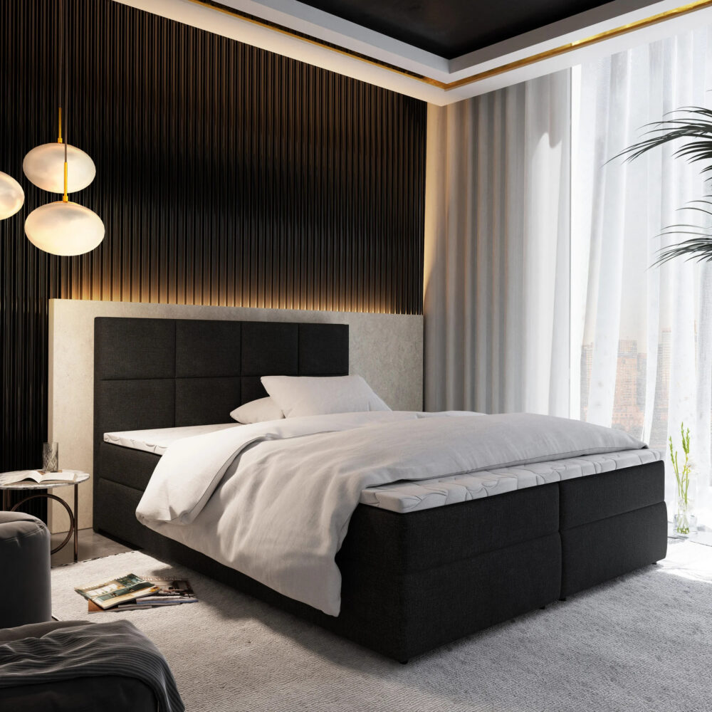 2dekans Vaste Boxspring Levi 160 x 200 Zwart (Niet in originele verpakking - Kans op schade)