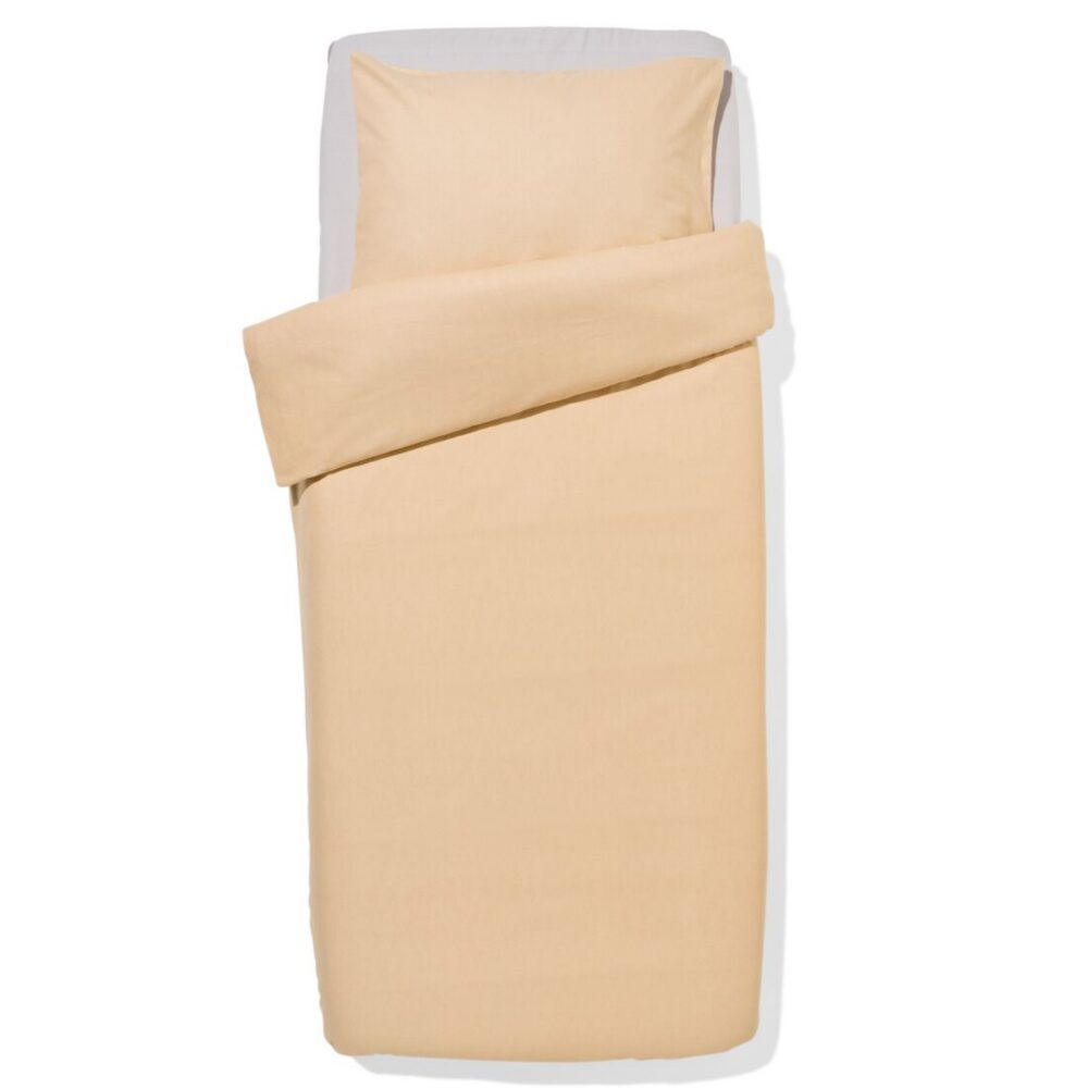 HEMA HEMA Dekbedovertrek 140x200/220cm Flanel Strepen Beige (beige)