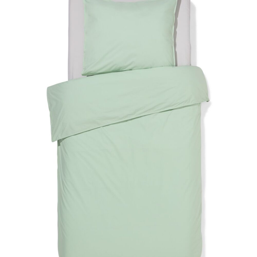 HEMA HEMA Dekbedovertrek 140x200/220cm Percal Lichtgroen (groen)