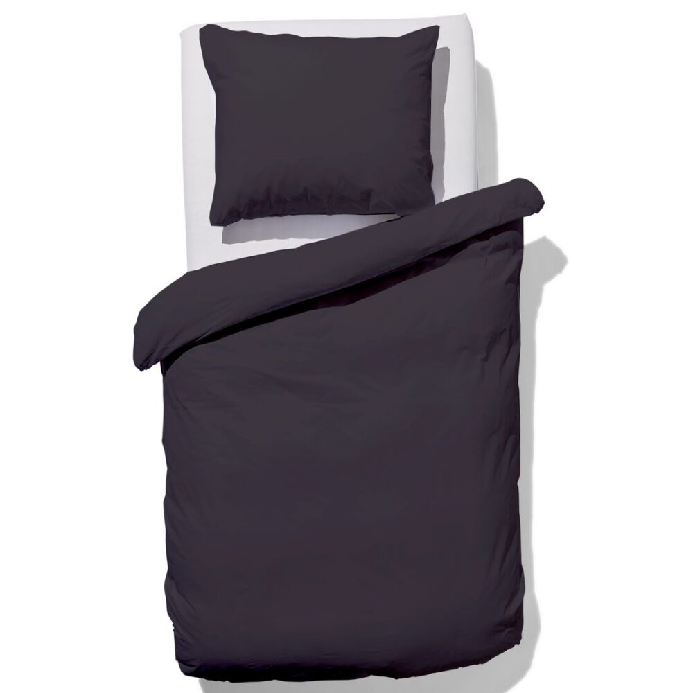 HEMA HEMA Dekbedovertrek 140x200/220cm Zacht Katoen Donkergrijs (donkergrijs)