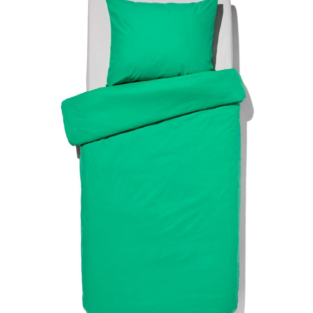 HEMA HEMA Dekbedovertrek 140x200/220cm Zacht Katoen Groen (felgroen)