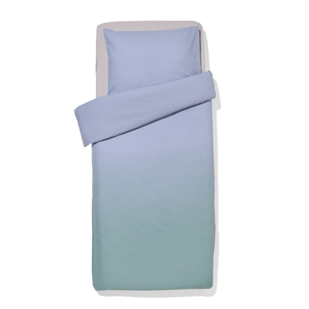 HEMA HEMA Dekbedovertrek 140x200/220cm Zacht Katoen Kleurverloop Groen-blauw (groen)