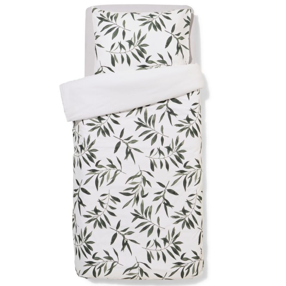 HEMA HEMA Dekbedovertrek 140x200/220cm Zacht Katoen Olijftakken Groen (groen)