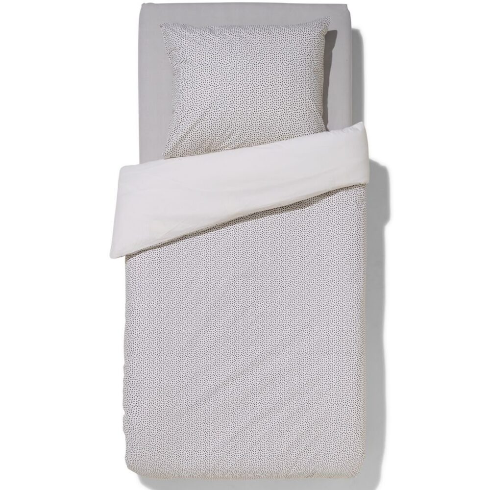 HEMA HEMA Dekbedovertrek 140x200/220cm Zacht Katoen Stipjes (wit)