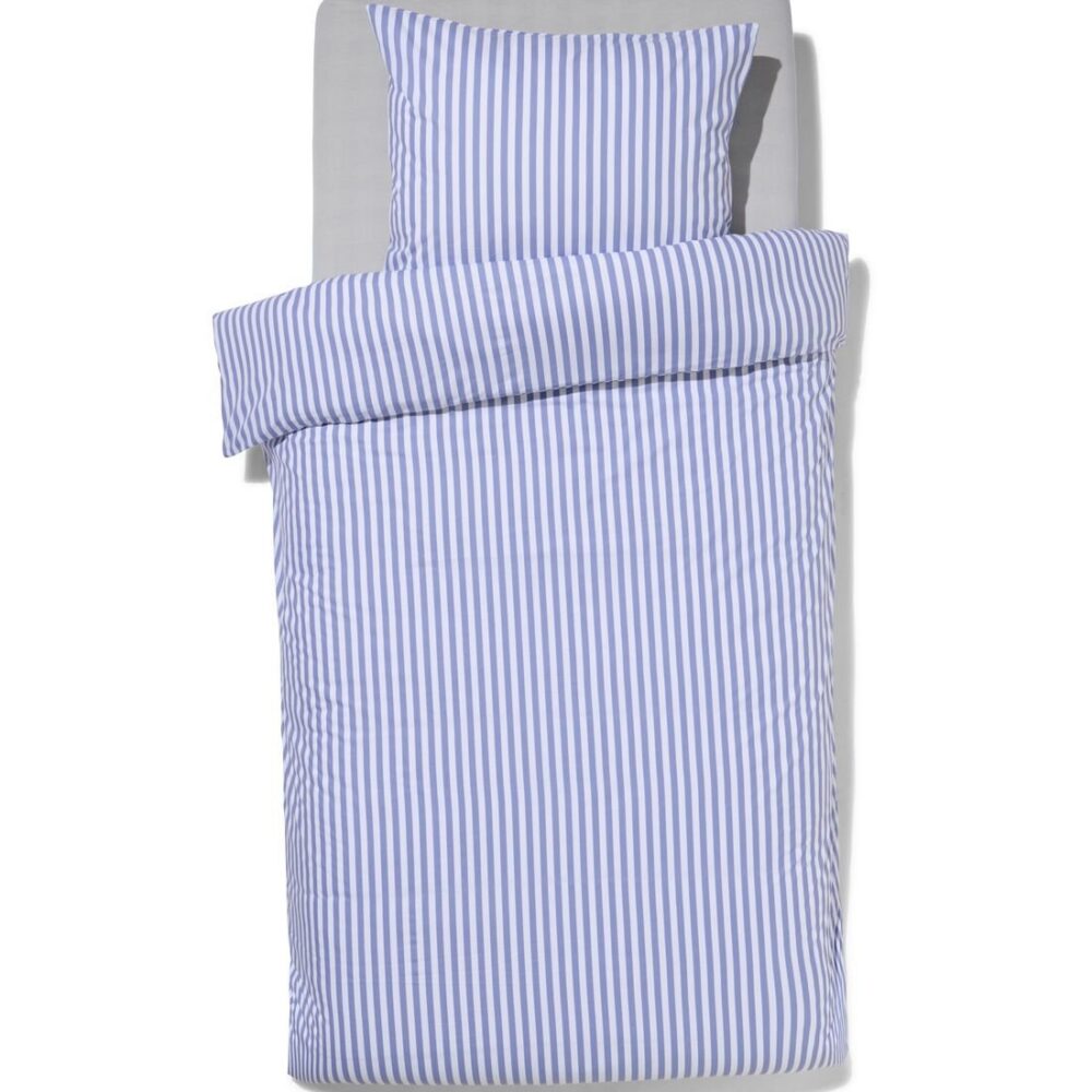 HEMA HEMA Dekbedovertrek 140x200/220cm Zacht Katoen Strepen Lavendel (lavendel)