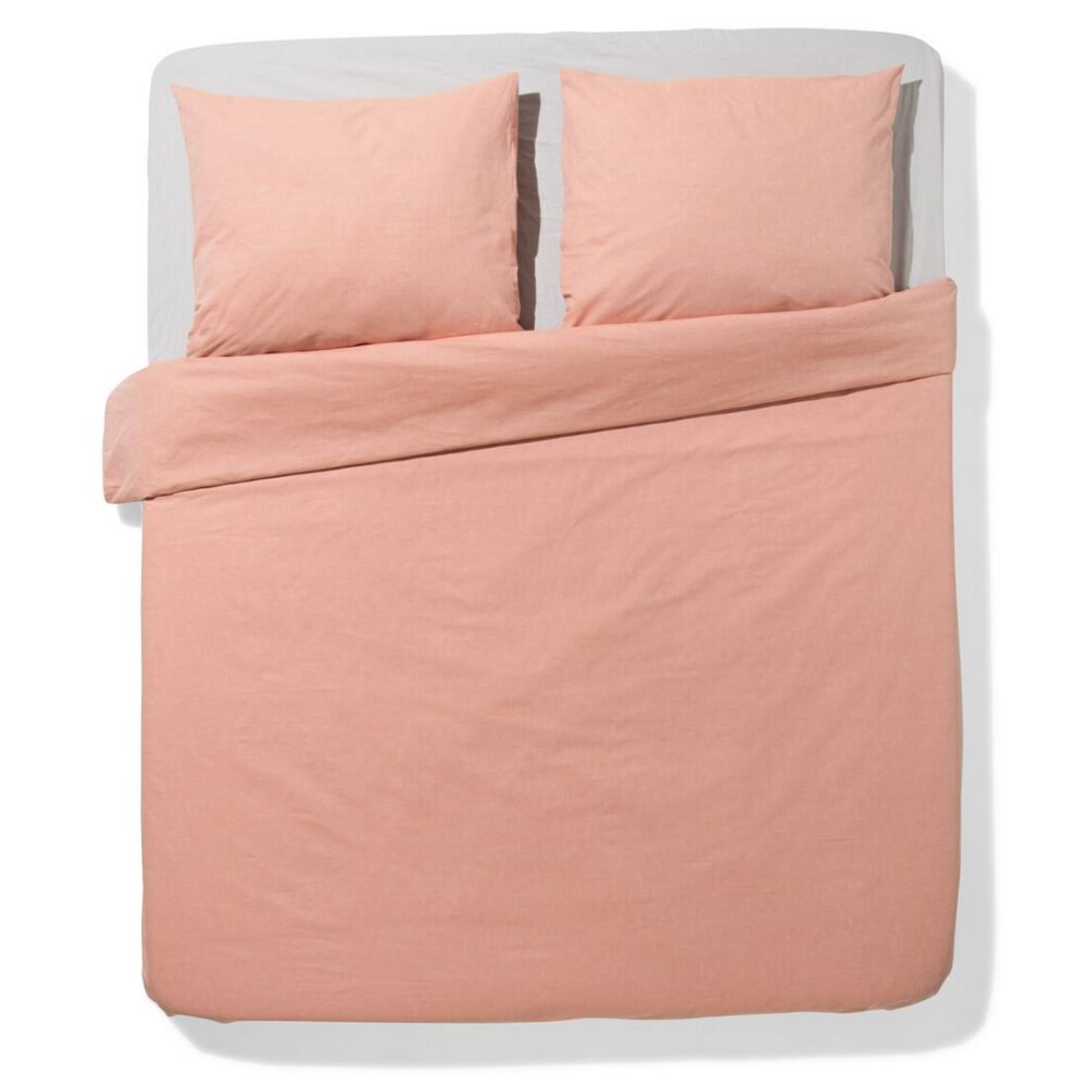 HEMA HEMA Dekbedovertrek 200x200/220cm Chambray Oranjerood (terra)