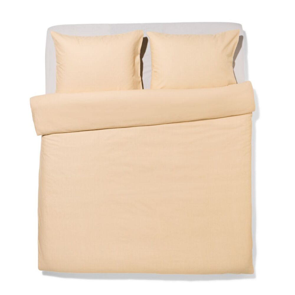 HEMA HEMA Dekbedovertrek 200x200/220cm Flanel Strepen Beige (beige)