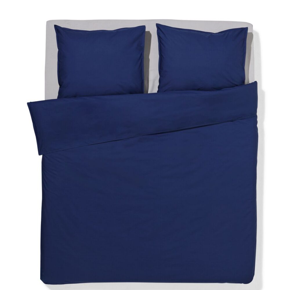 HEMA HEMA Dekbedovertrek 200x200/220cm Percal Donkerblauw (donkerblauw)