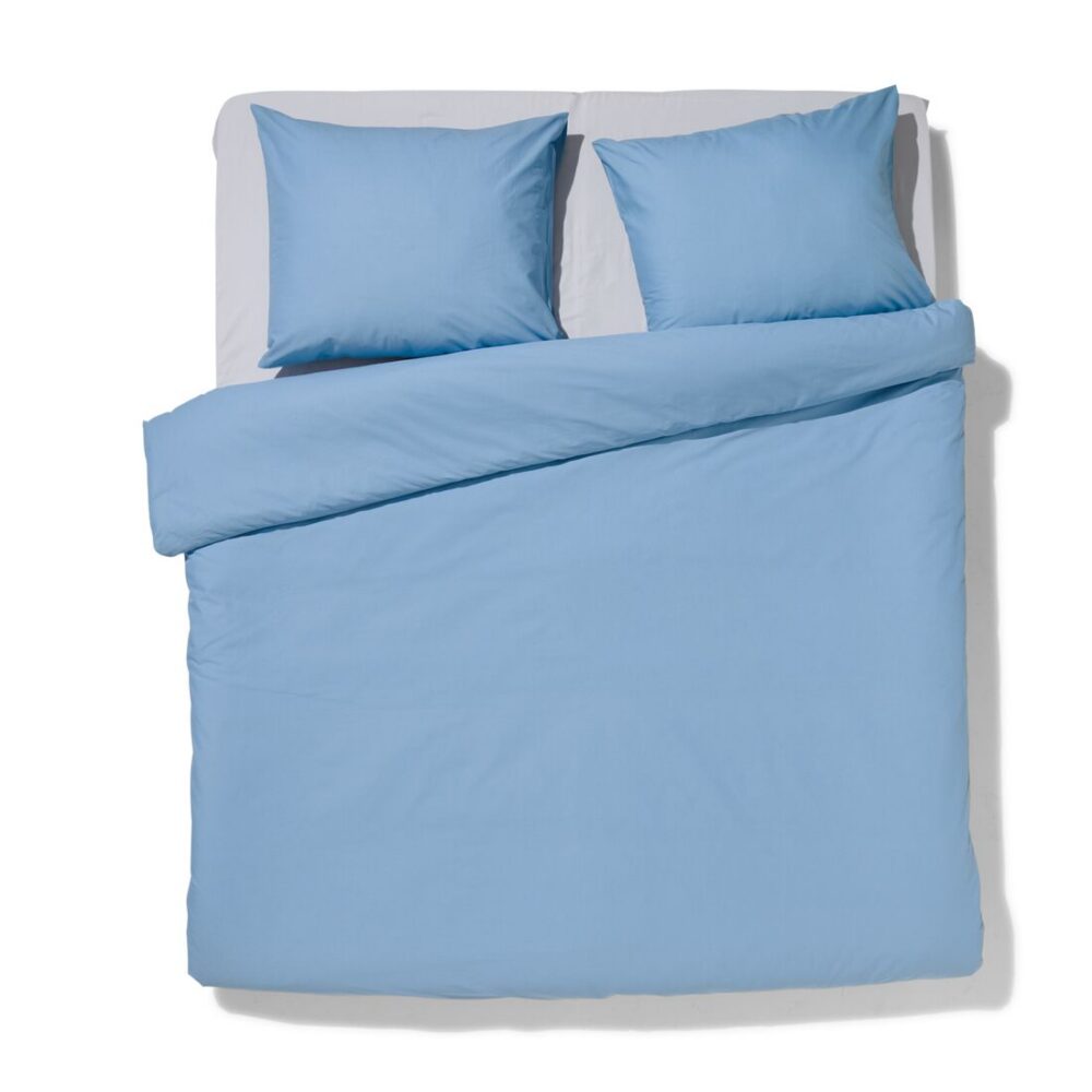 HEMA HEMA Dekbedovertrek 200x200/220cm Zacht Katoen Ijsblauw (lichtblauw)