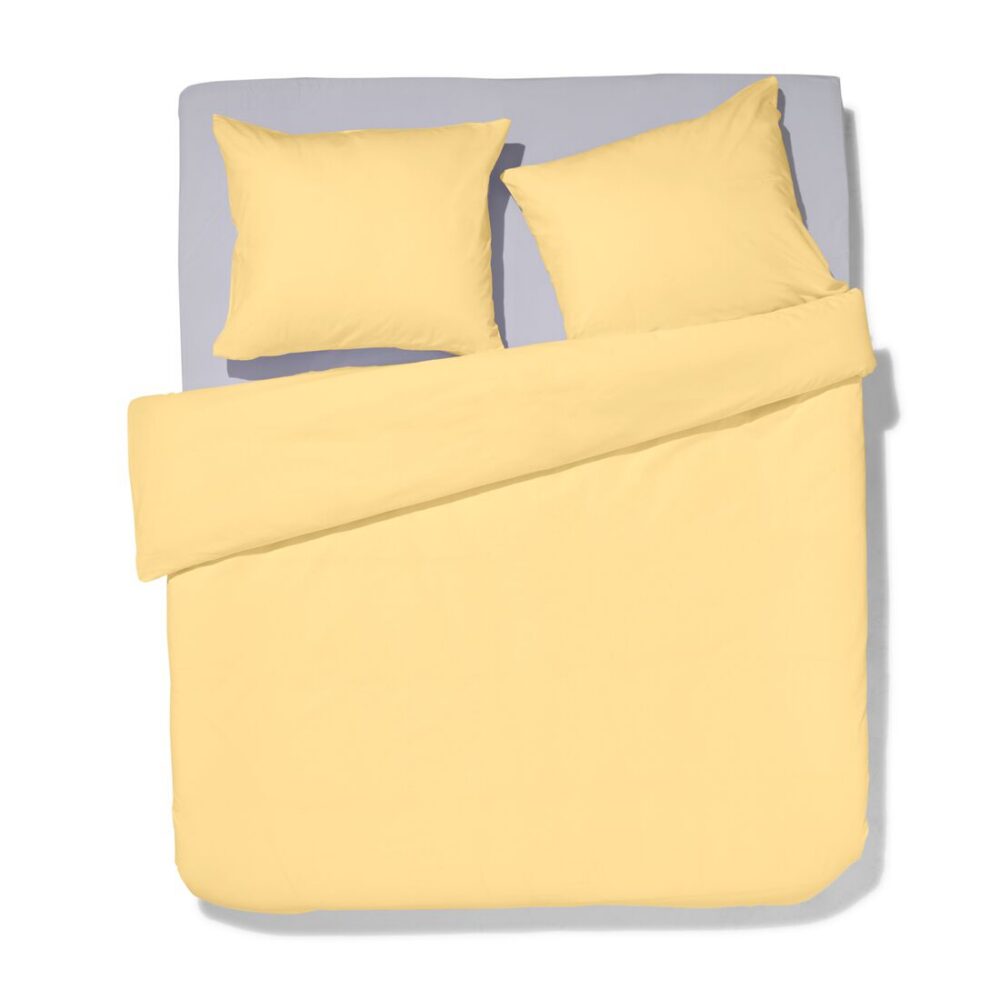 HEMA HEMA Dekbedovertrek 200x200/220cm Zacht Katoen Lichtgeel (geel)