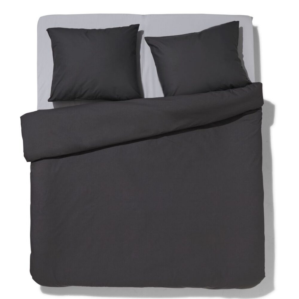 HEMA HEMA Dekbedovertrek 240x200/220cm Zacht Katoen Donkergrijs (donkergrijs)
